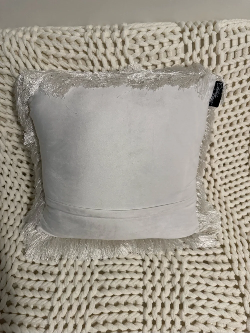 Celebrity Plush Decorative Throw Pillow - white Silver 20x20